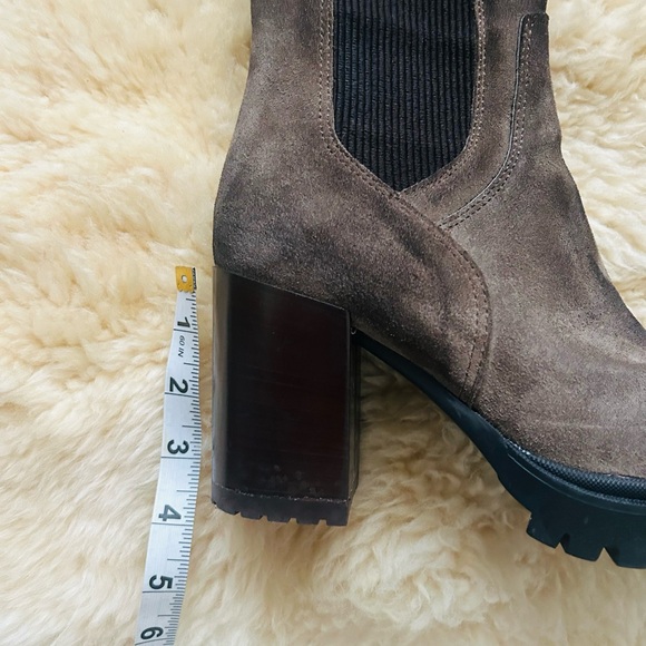 Emanuele Crasto distressed suede platform chelsea boot lug sole - Picture 3 of 6